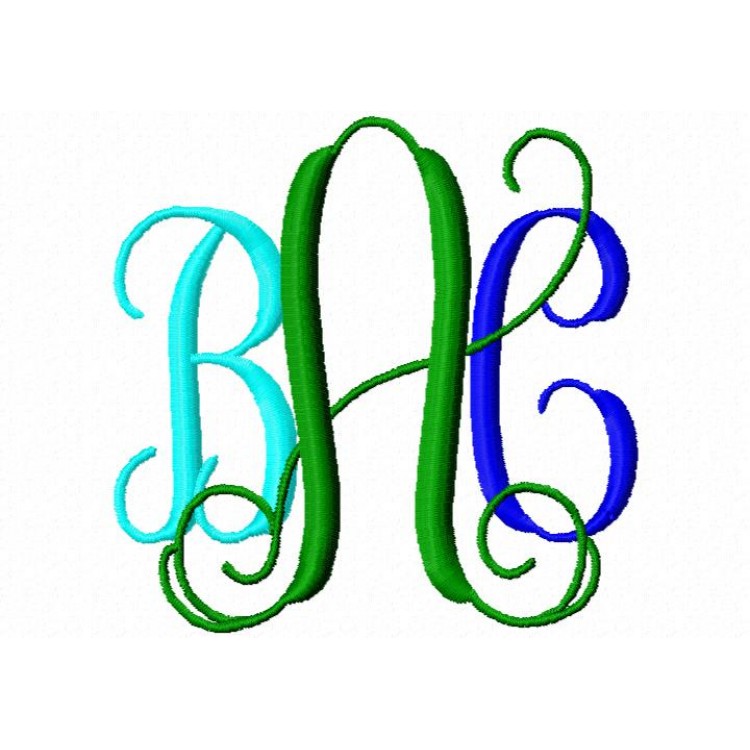 Vine Monogram Embroidery Font