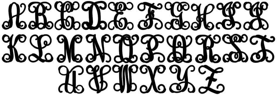 Vine Monogram Font Bold Vine Monogram Font Bold
