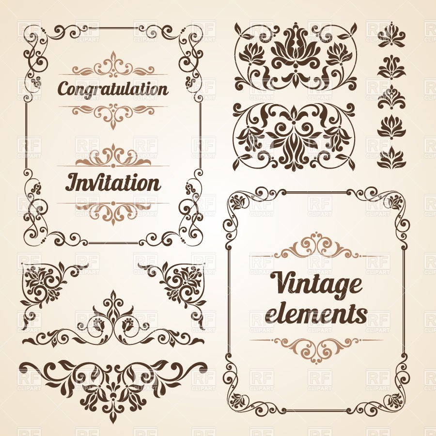 Vintage Borders and Frames Vectors