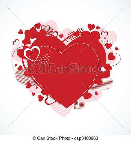 Vintage Red Heart Clip Art Vector