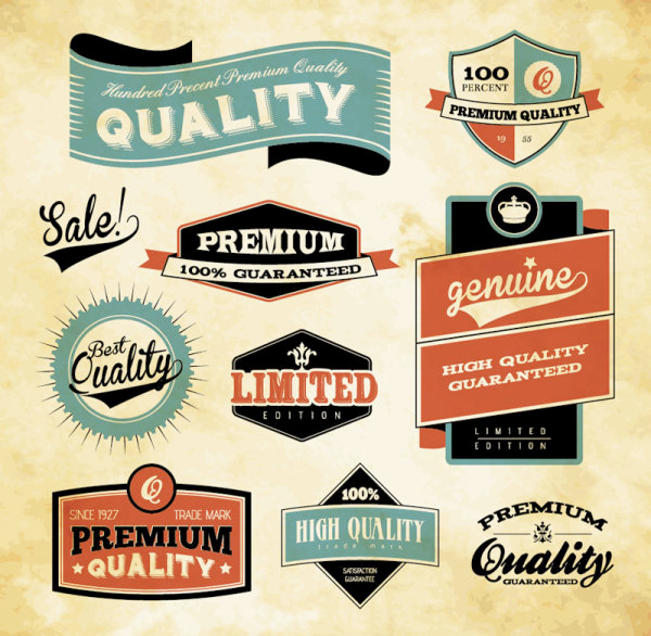 Vintage Retro Labels Vector