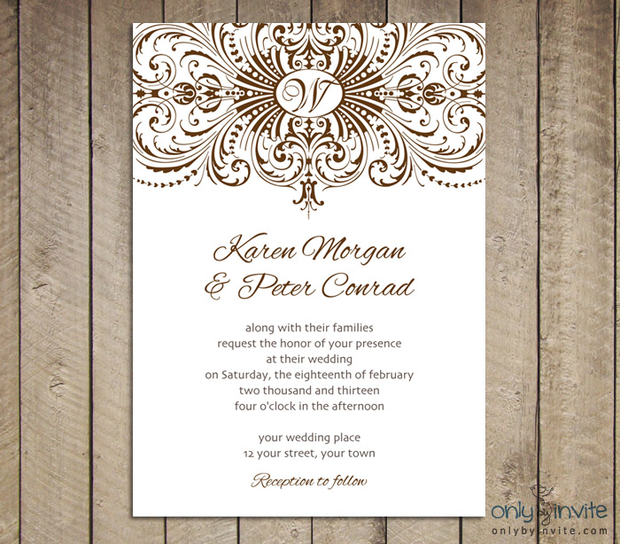 Vintage Wedding Invitation Templates Printable Free