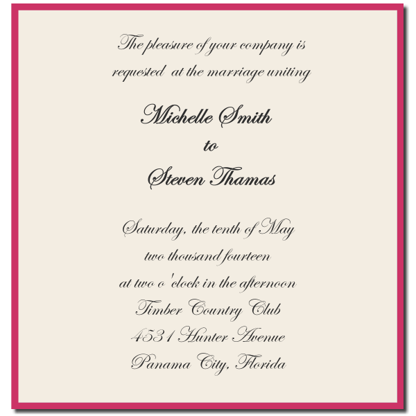 Wedding Invitation Wording