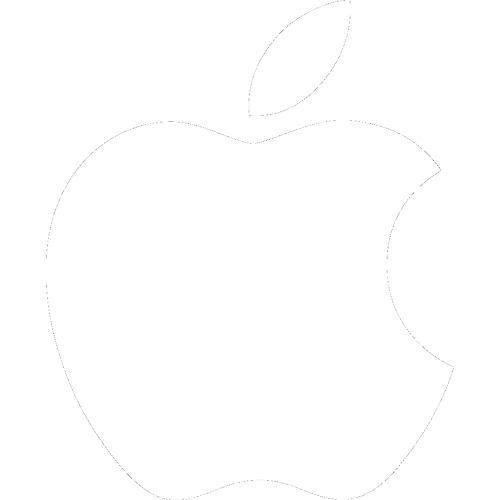 White Transparent Apple Logo