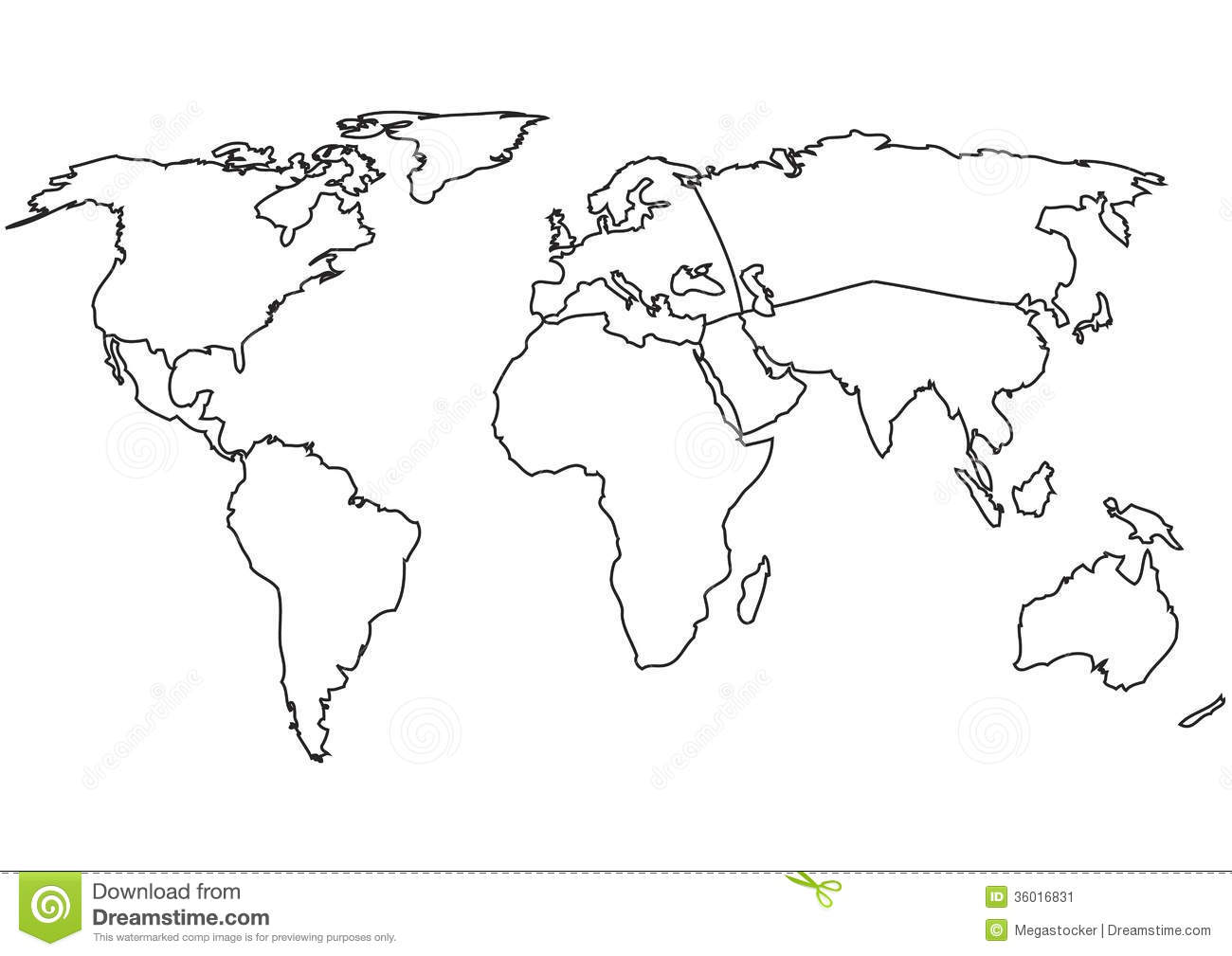 World Map Outline Continents