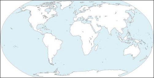 World Map without Continent Names