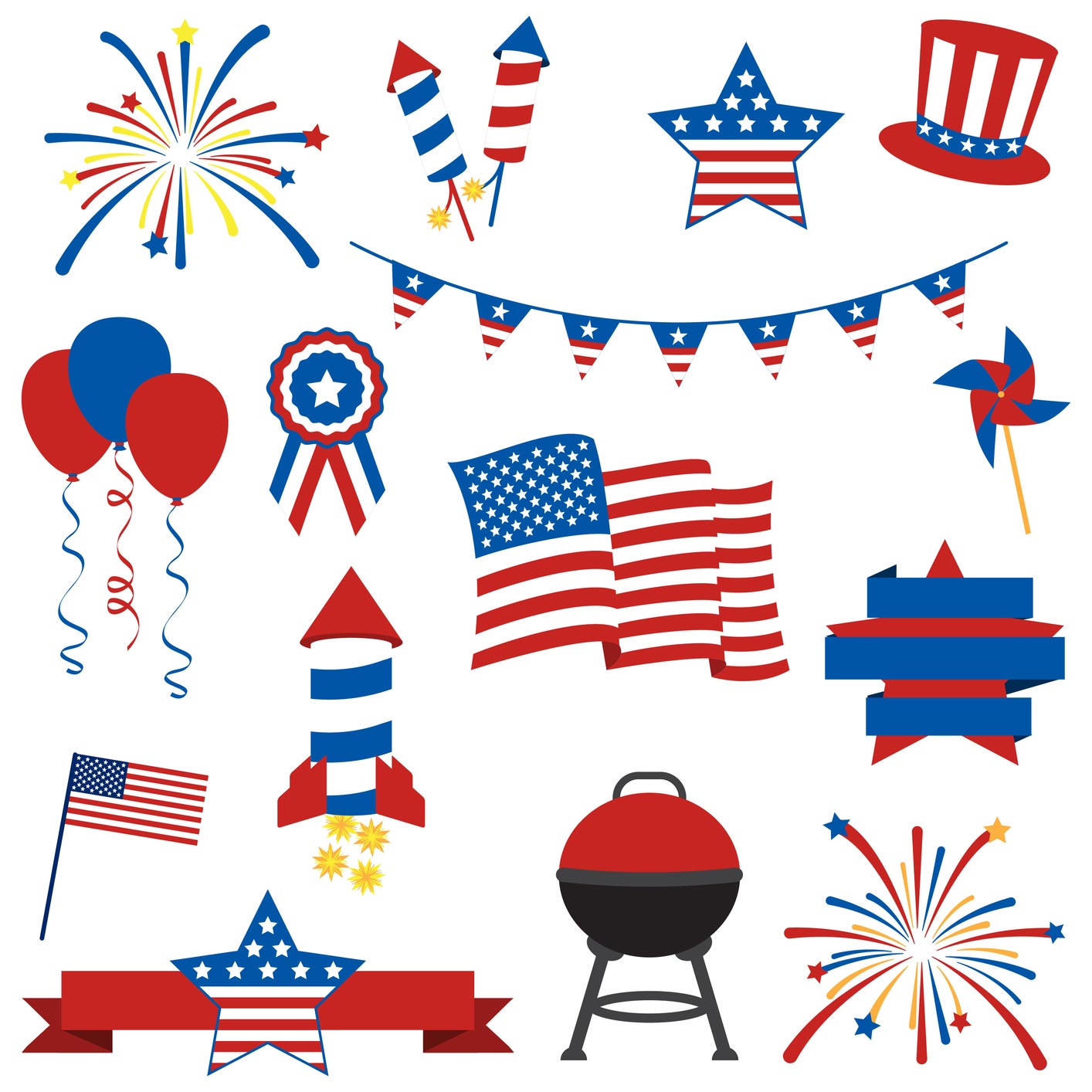 4th of July Vector Art Free