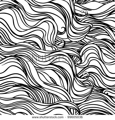 Abstract Drawings Black and White Hair