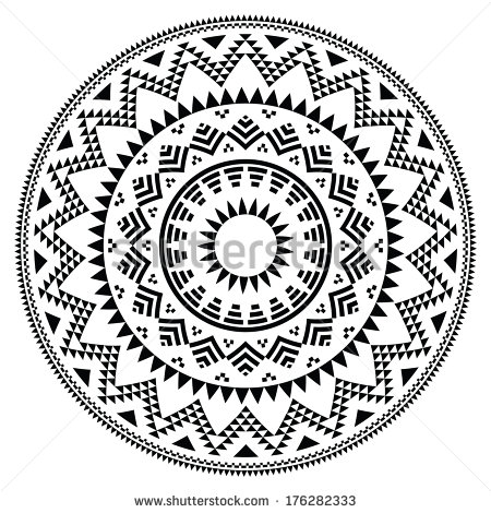 Aztec Geometric Patterns Circle