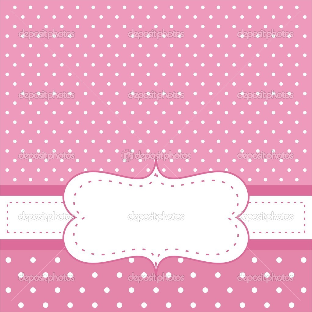 Baby Shower Pink and White Polka Dot Background