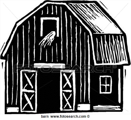 Barn Clip Art Black and White