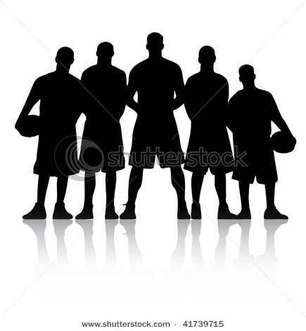 Basketball Team Silhouette Clip Art