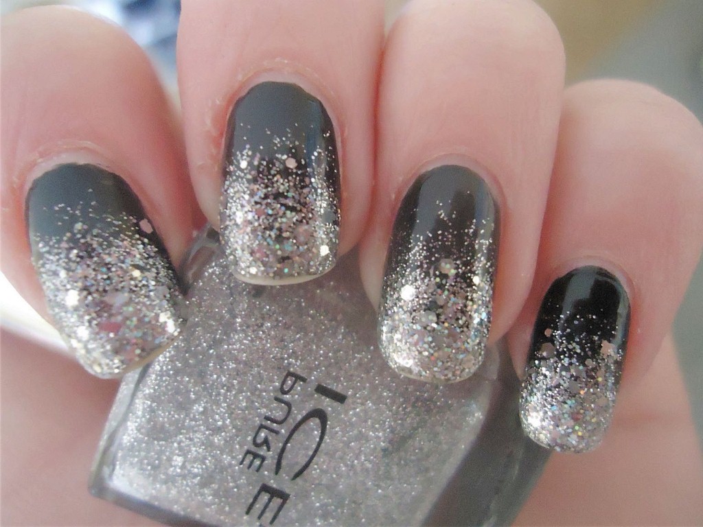 Black and Silver Nail Design