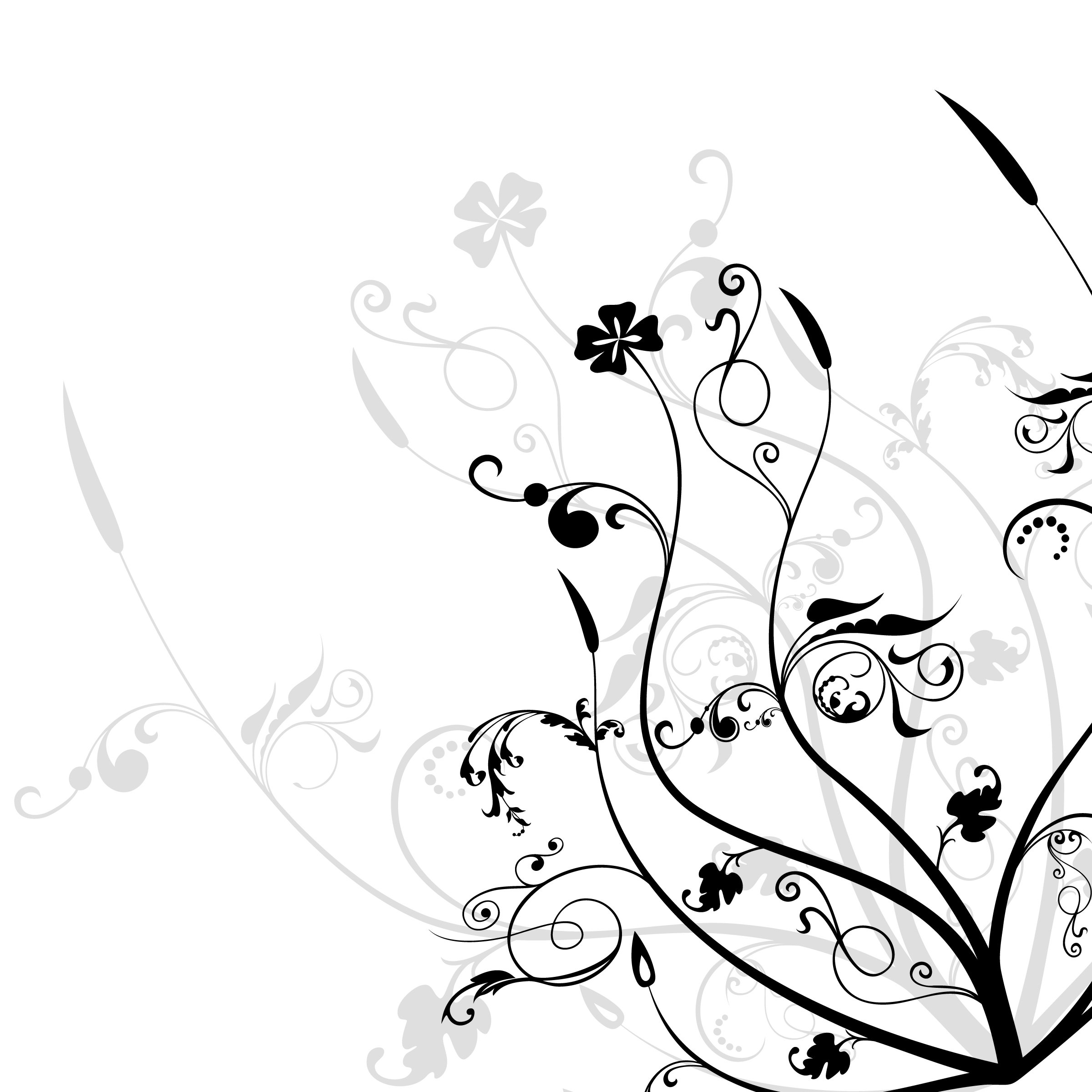 Black and White Flower Design