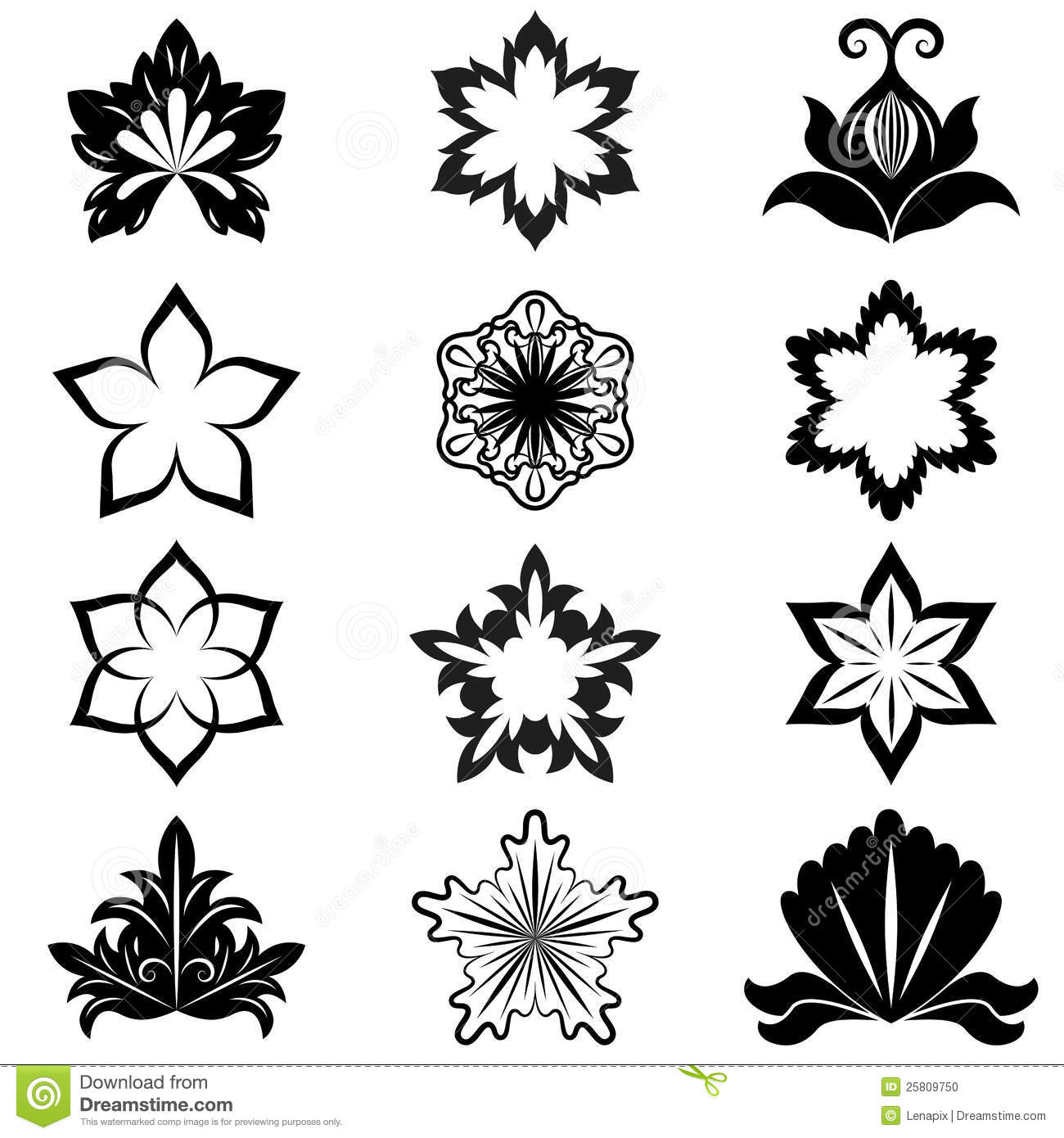 Black and White Flower Design