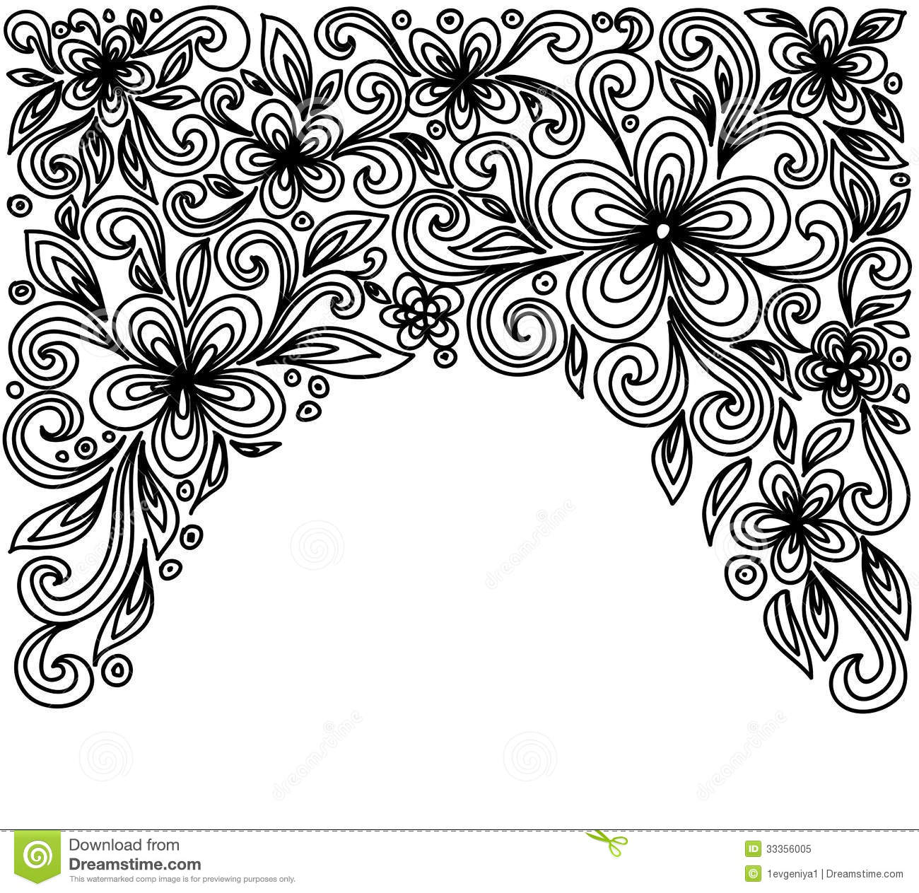 Black and White Flower Floral Design