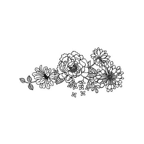 Black and White Flower Tattoo Design