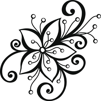 Black and White Flower Tattoo Design
