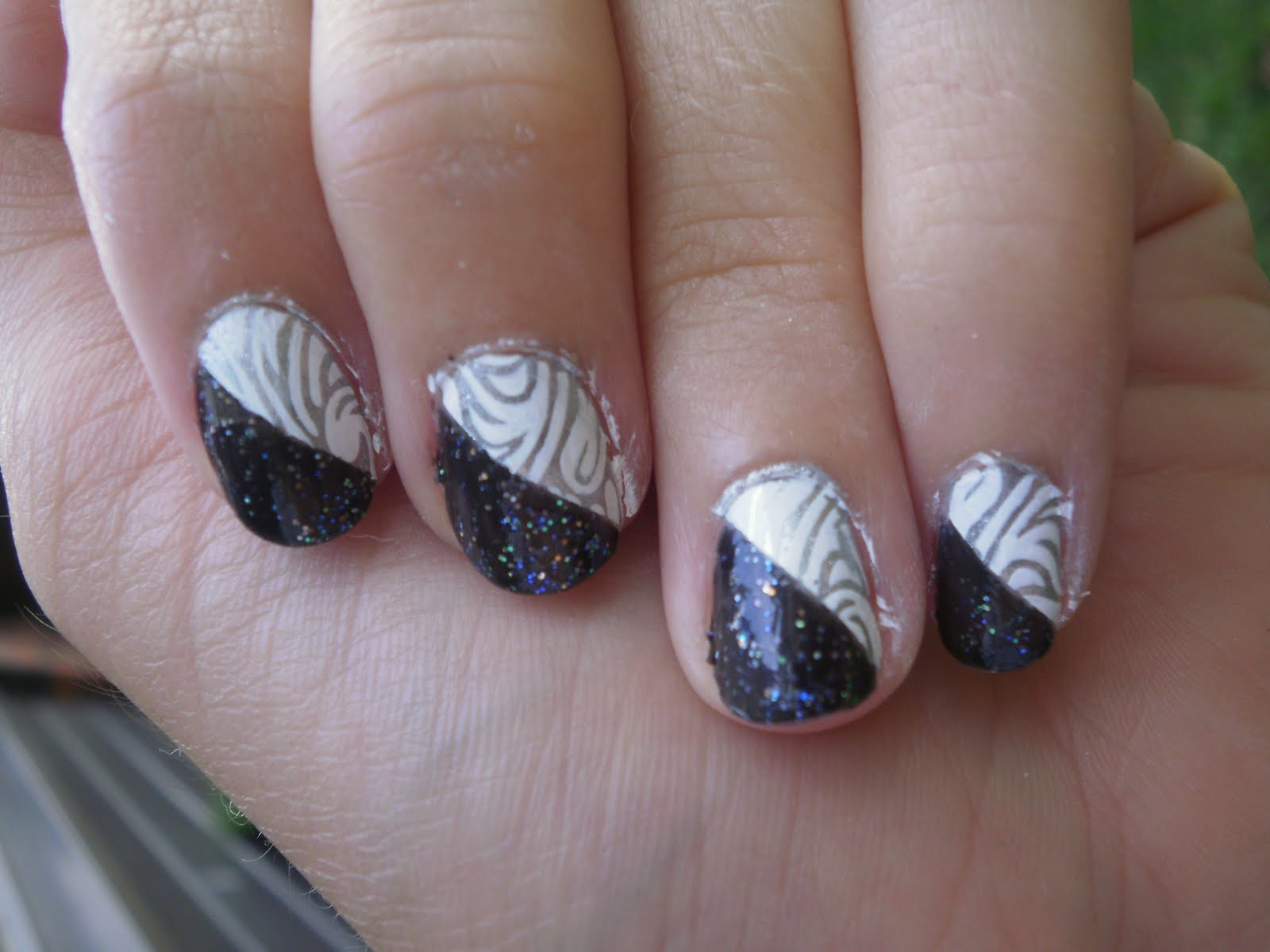 Black White and Silver Nail Designs