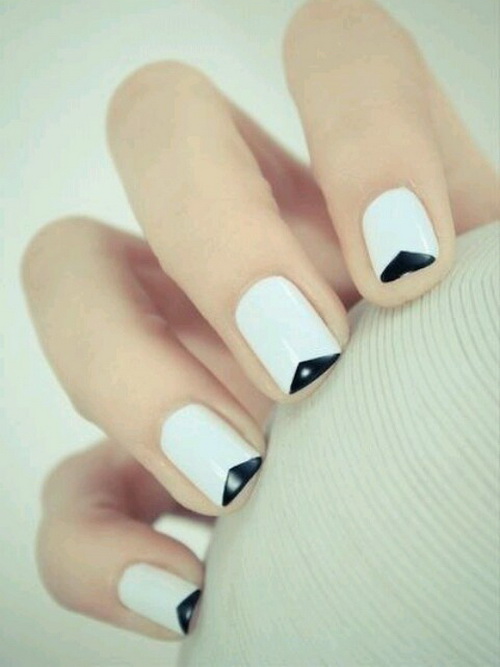 Black & White Tip Nails