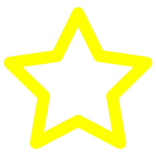 Black with Yellow Star Outline Clip Art