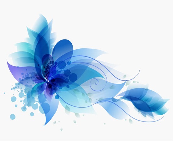 Blue Abstract Background Colorful Flower