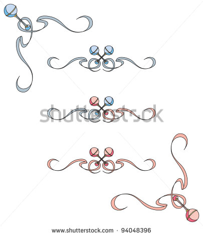 Blue and Pink Baby Border Clip Art