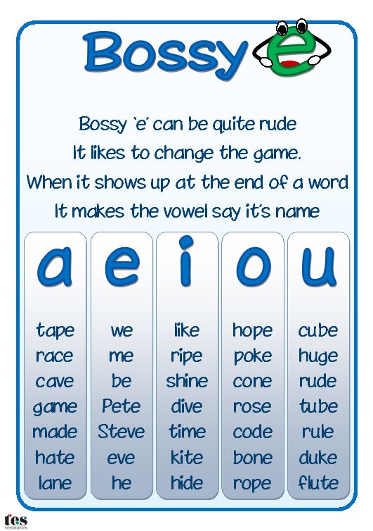 Bossy E Words