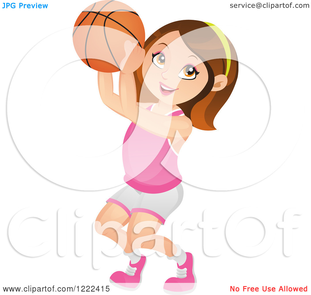 Cartoon Girl Basketball Player
