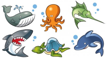 Cartoon Marine Animals