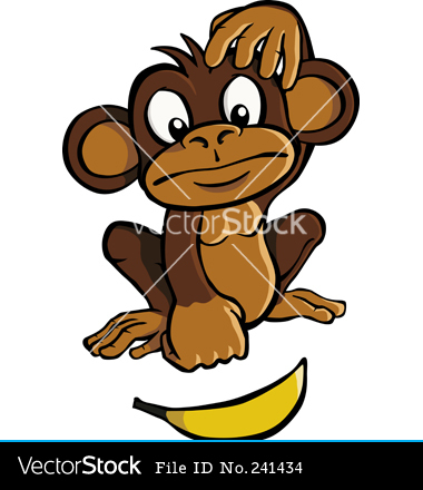 Cartoon Monkey with Banana