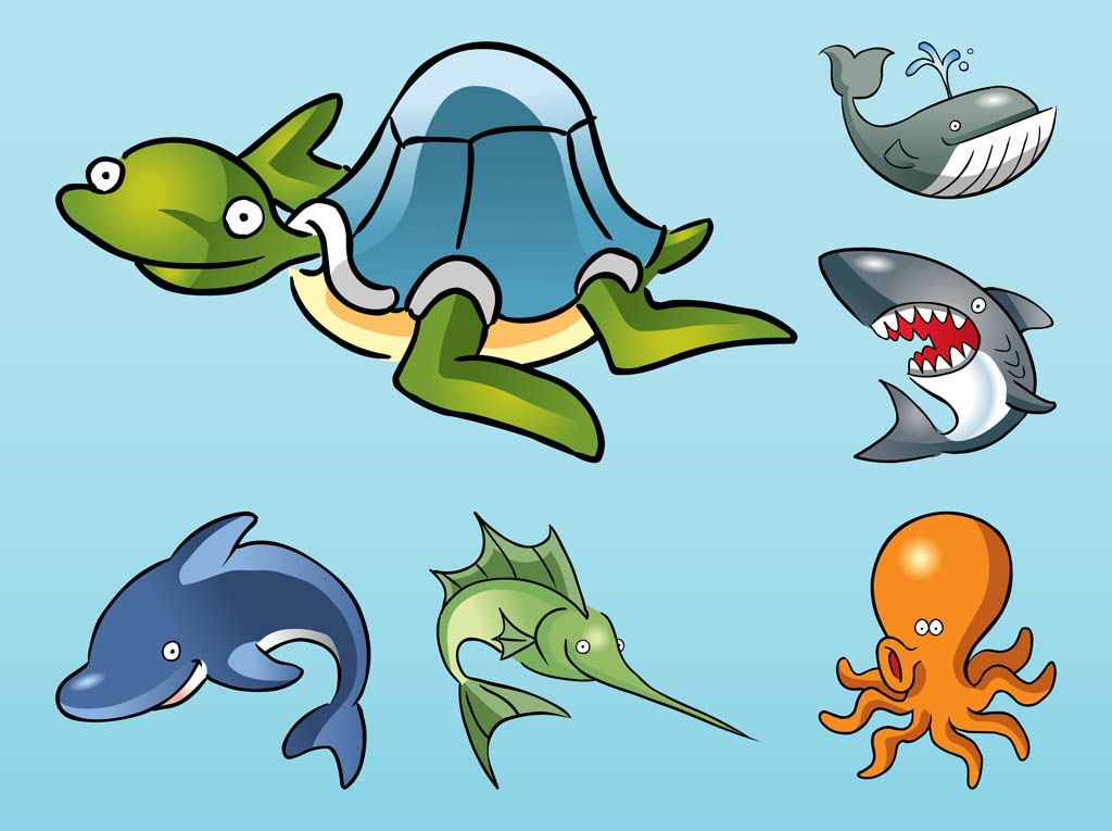 Cartoon Ocean Animals