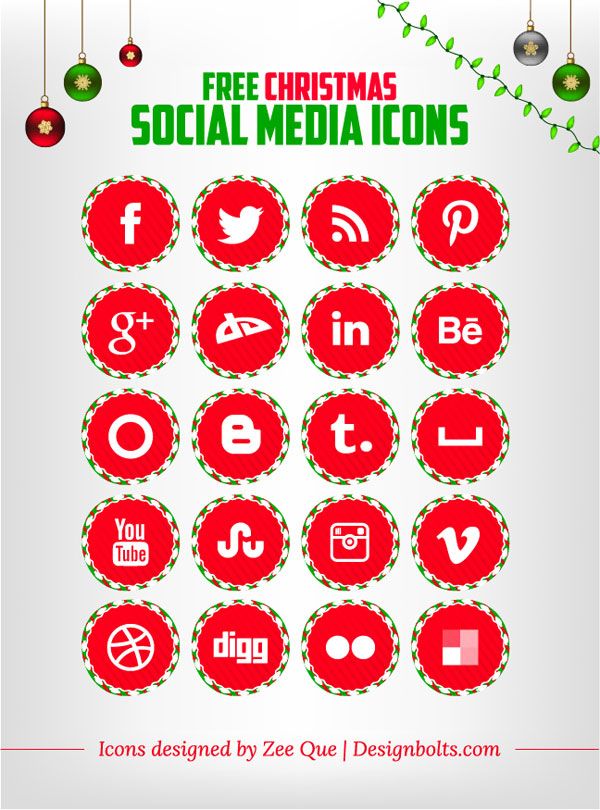 Christmas Social Media Icons