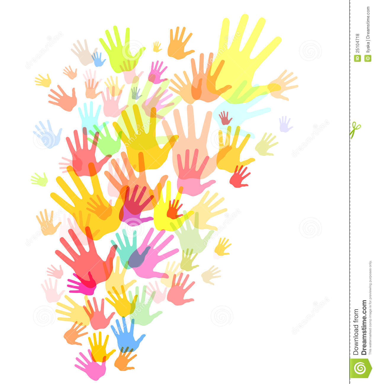 Colorful Hand Prints Background Free