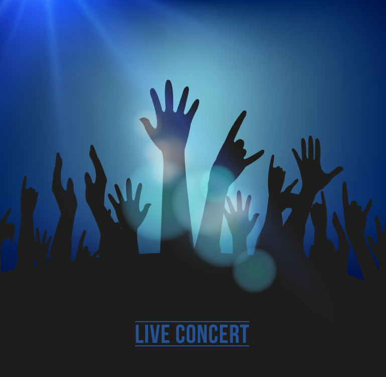 Concert Crowd Silhouette Vector