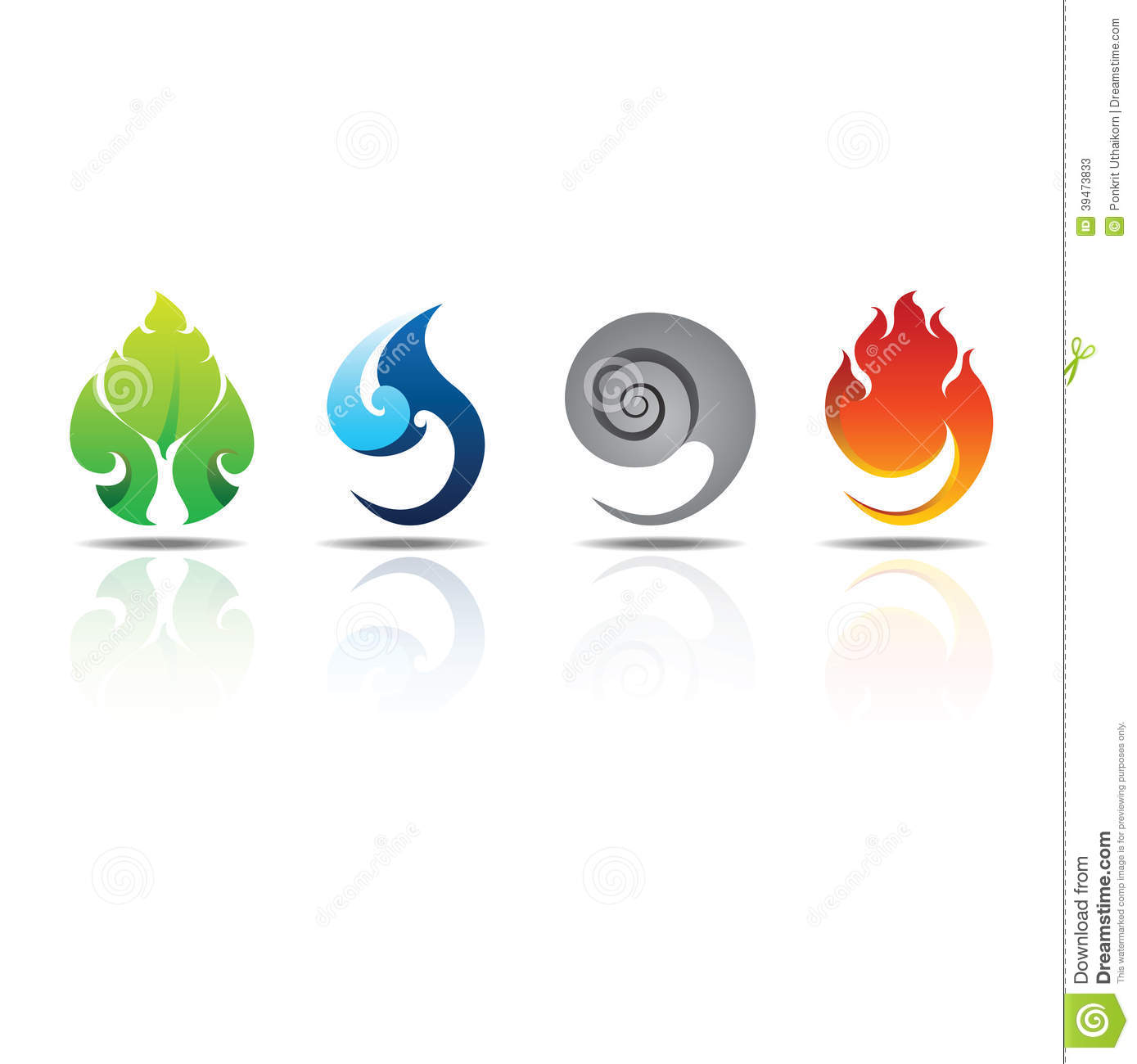 Element Symbols Earth Air Fire Water
