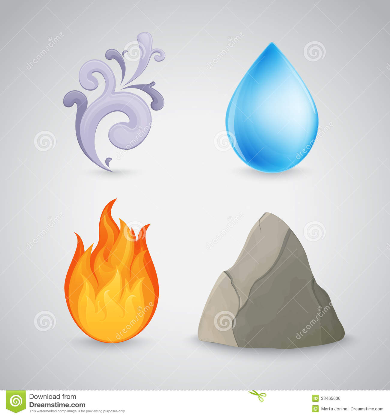 Elements Earth Air Fire and Water