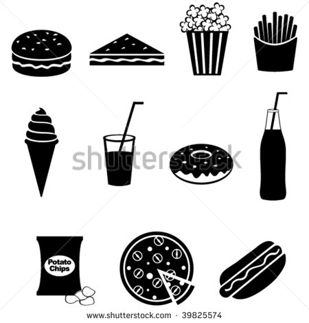 Fast Food Icons Vector Stock