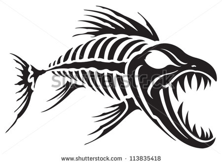 6 Fish Skeleton Vector Images