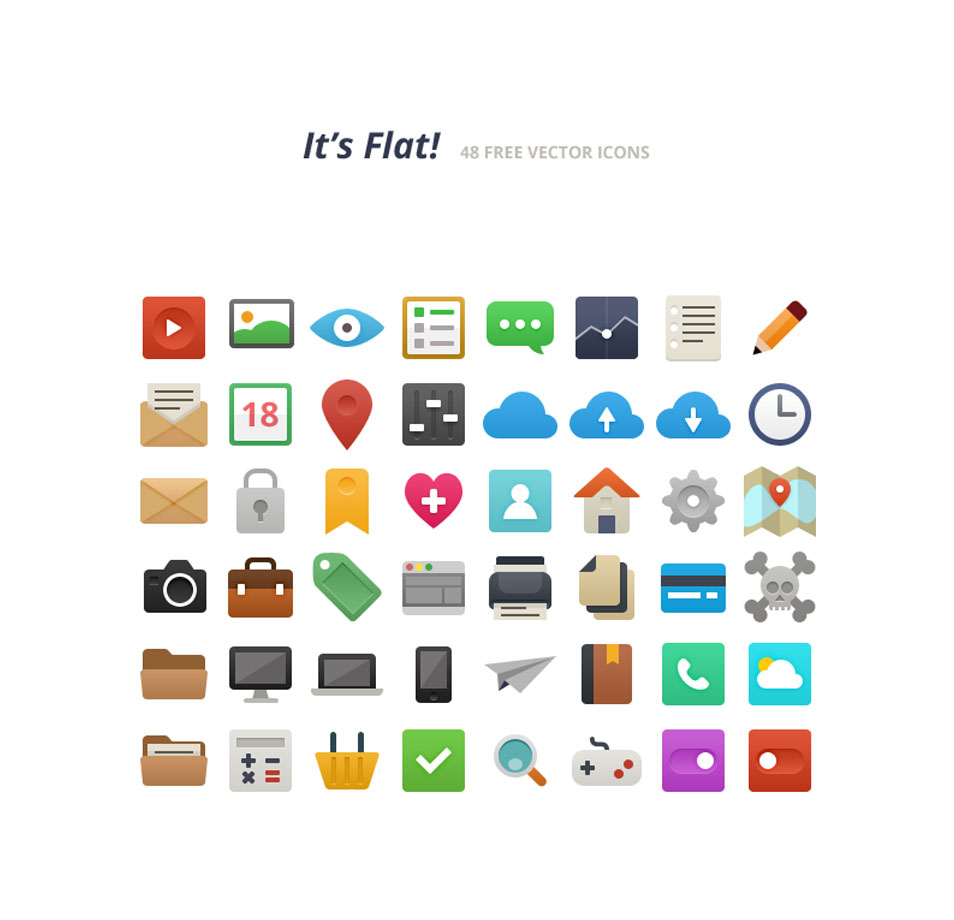 Flat Icons Vector Free