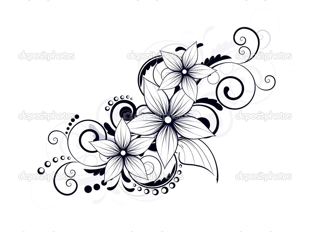Flower Swirl Design Drawing