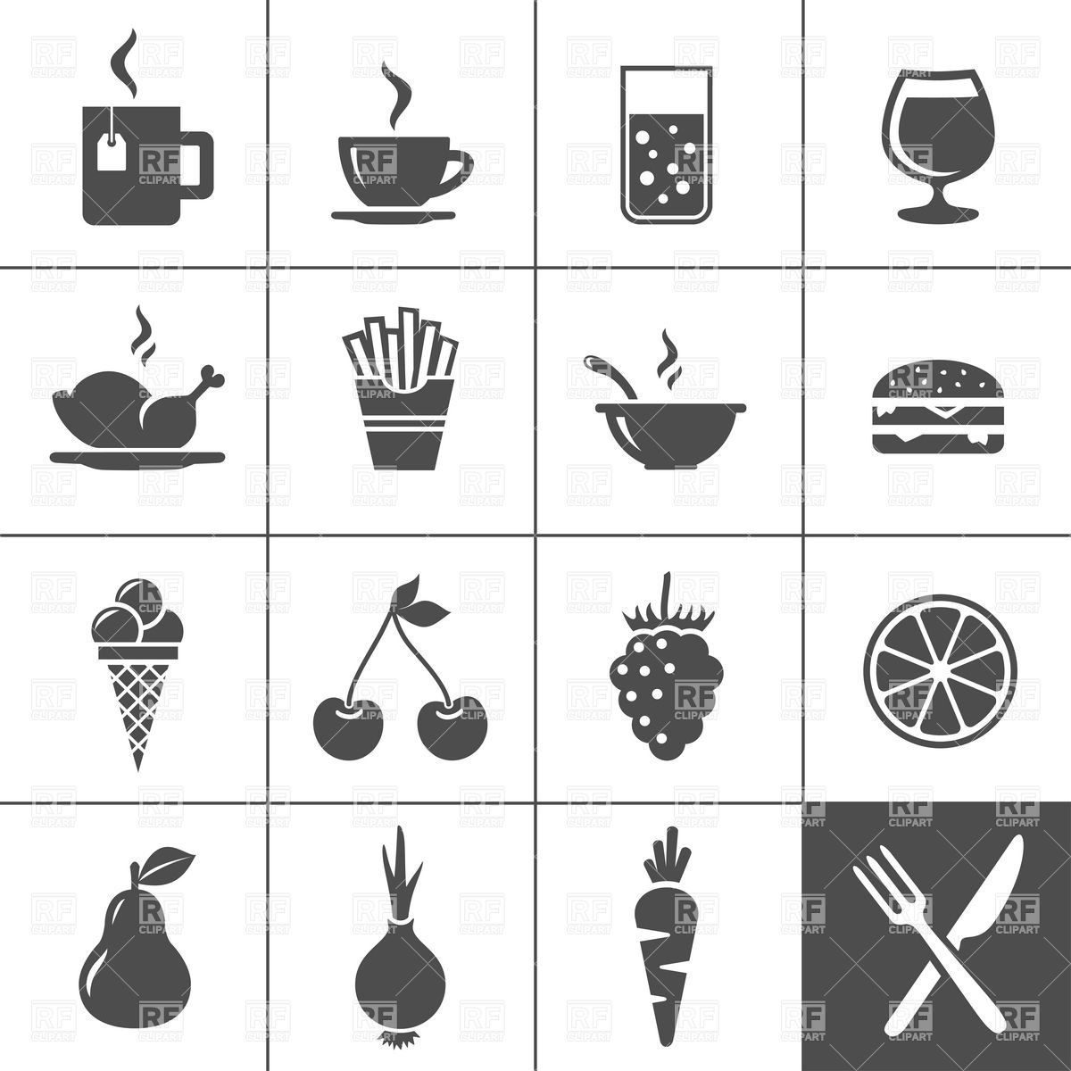 20 Fast Food Icon Vector Images