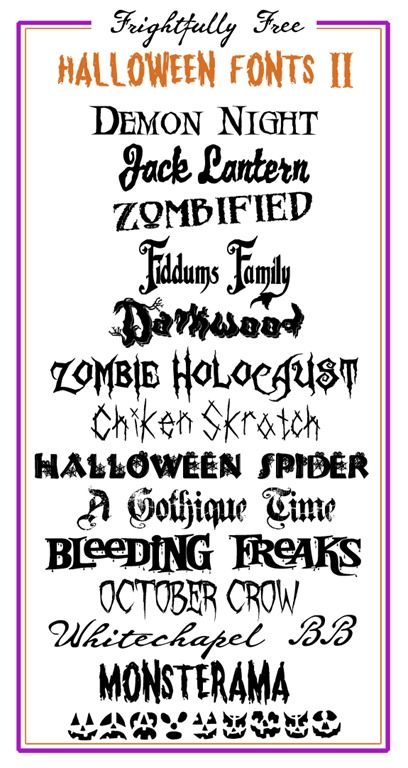 Free Halloween Fonts Free Halloween Fonts