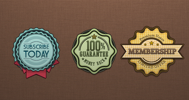 Free Retro Badges PSD