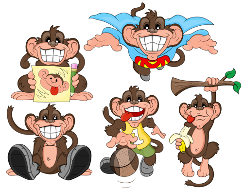 Free Vector Cartoon Monkeys