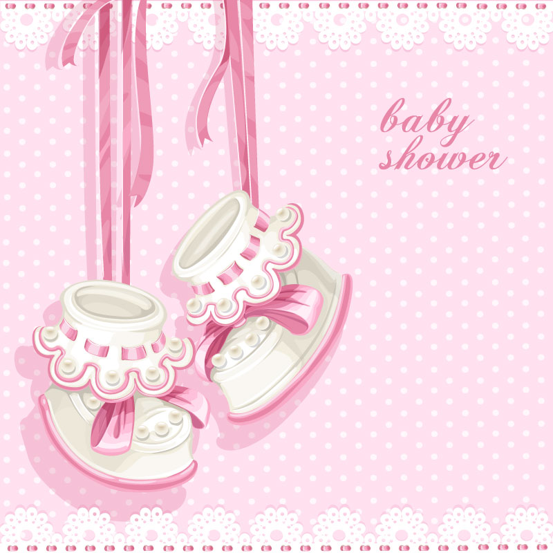 Girl Baby Shower Border Clip Art