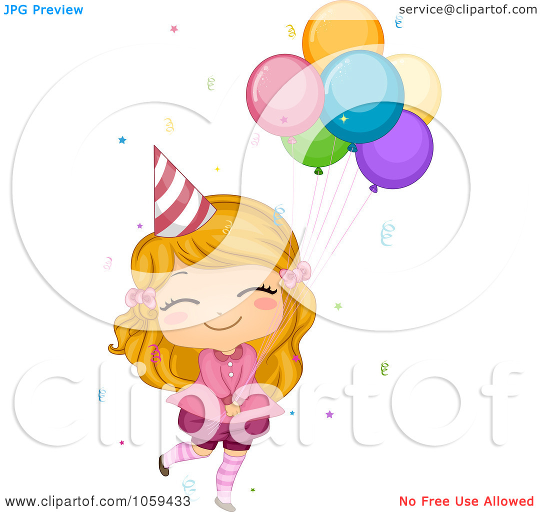 Girl Birthday Balloon Clip Art