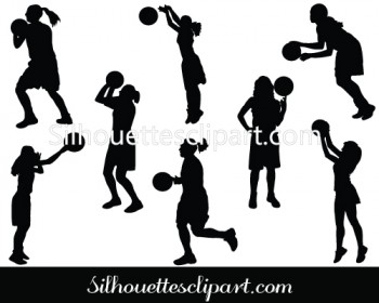 Girl Playing Basketball Vector