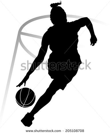 Girls Basketball Silhouette Vector