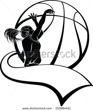 Girls Basketball Vector Art